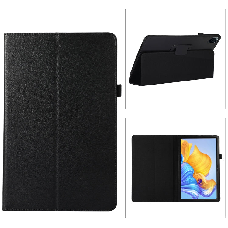 For Honor Pad 8 Litchi Texture Leather Tablet Case with Holder(Black) by bashfashion