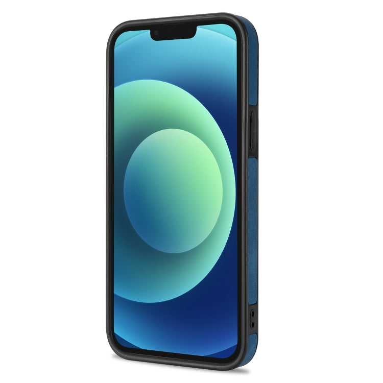 For iPhone 14 N.BEKUS Vertical Flip Card Slot RFID Phone Case (Blue) by N.BEKUS