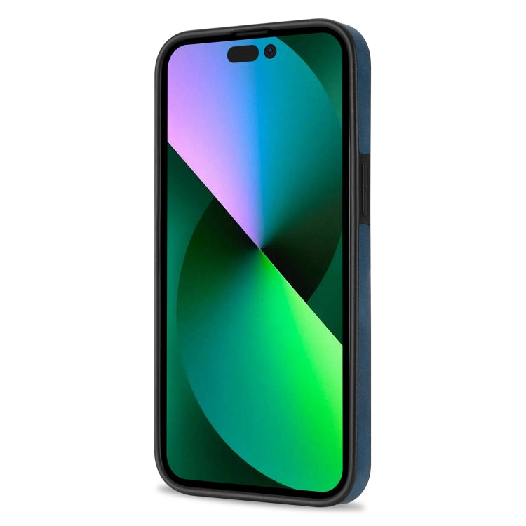 For iPhone 14 Pro N.BEKUS Vertical Flip Card Slot RFID Phone Case(Blue) by N.BEKUS