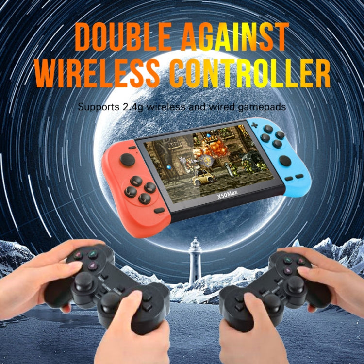 X50 Max 5.1 inch Screen Handheld Game Console for Double Player with 6000+ Games(Red+Blue) by bashfashion