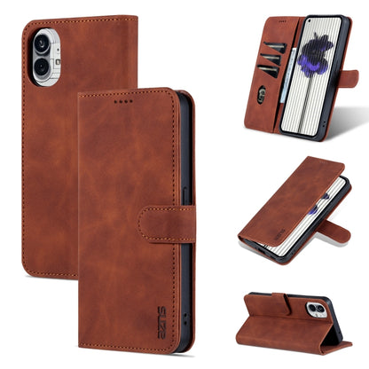 For Nothing Phone 1 AZNS Skin Feel Calf Texture Flip Leather Phone Case (Brown) by AZNS