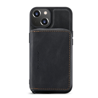 For iPhone 14 JEEHOOD Magnetic Zipper Wallet Leather Phone Case (Black) by JEEHOOD