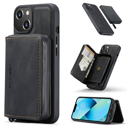 For iPhone 14 Plus JEEHOOD Magnetic Zipper Wallet Leather Phone Case (Black) by JEEHOOD