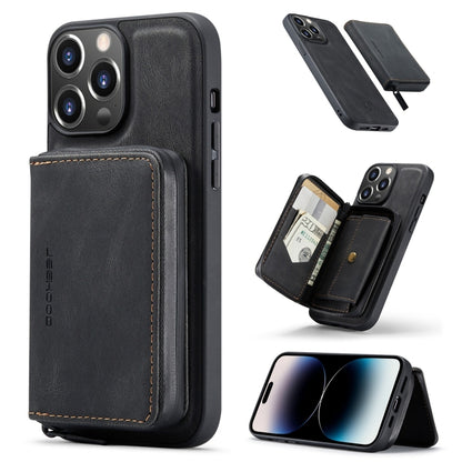 For iPhone 14 Pro Max JEEHOOD Magnetic Zipper Wallet Leather Phone Case (Black) by JEEHOOD