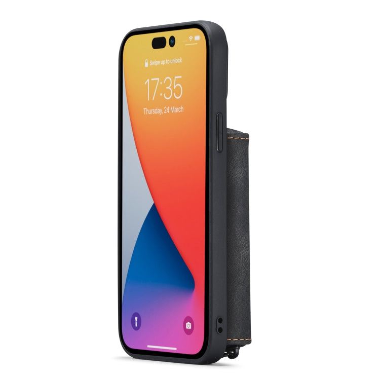 For iPhone 14 Pro Max JEEHOOD Magnetic Zipper Wallet Leather Phone Case (Black) by JEEHOOD