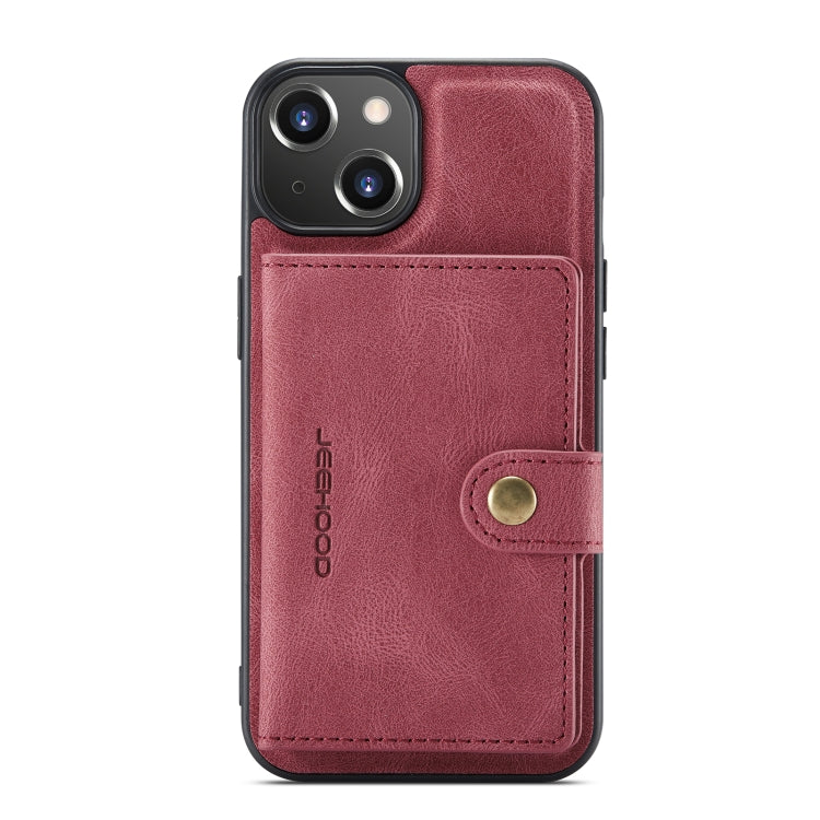 For iPhone 14 JEEHOOD Retro Magnetic Detachable Leather Phone Case (Red) by JEEHOOD