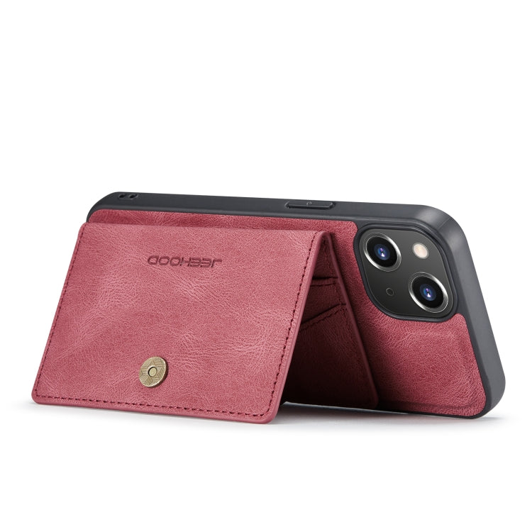 For iPhone 14 JEEHOOD Retro Magnetic Detachable Leather Phone Case (Red) by JEEHOOD