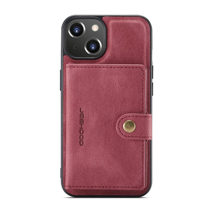For iPhone 14 Plus JEEHOOD Retro Magnetic Detachable Leather Phone Case (Red) by JEEHOOD