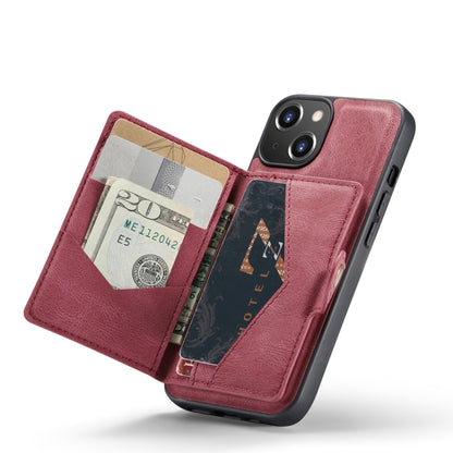 For iPhone 14 Plus JEEHOOD Retro Magnetic Detachable Leather Phone Case (Red) by JEEHOOD