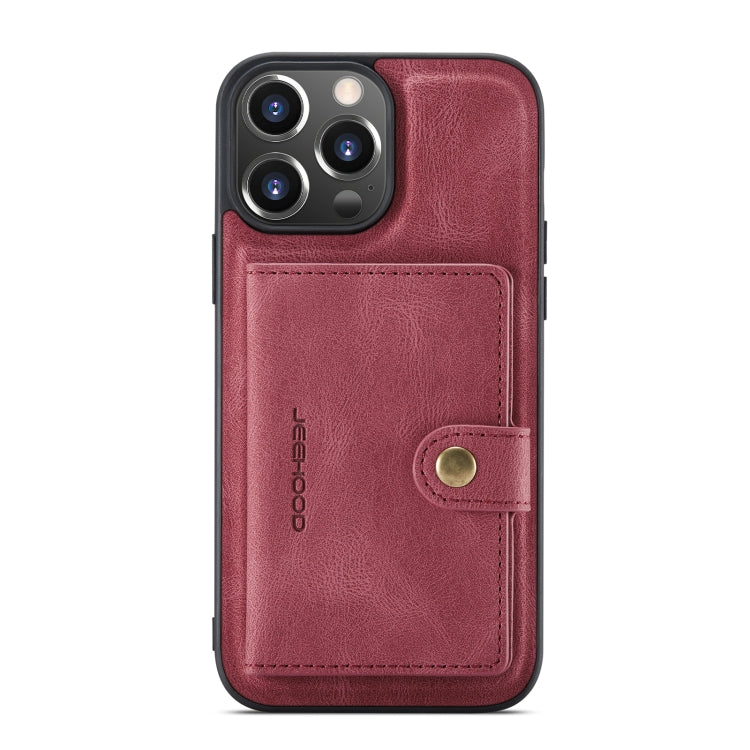 For iPhone 14 Pro JEEHOOD Retro Magnetic Detachable Leather Phone Case(Red) by JEEHOOD