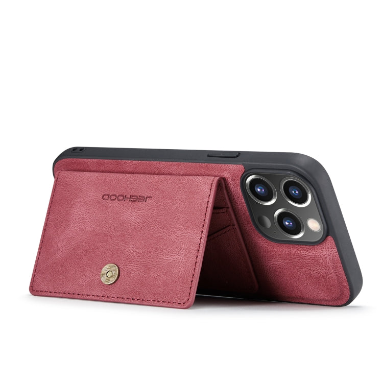 For iPhone 14 Pro JEEHOOD Retro Magnetic Detachable Leather Phone Case(Red) by JEEHOOD