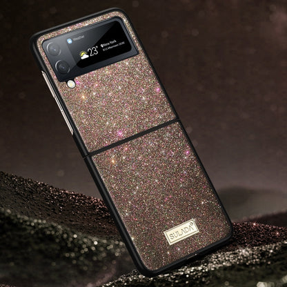 For Samsung Galaxy Z Flip4 SULADA Shockproof TPU + Handmade Leather Phone Case(Colorful) by SULADA