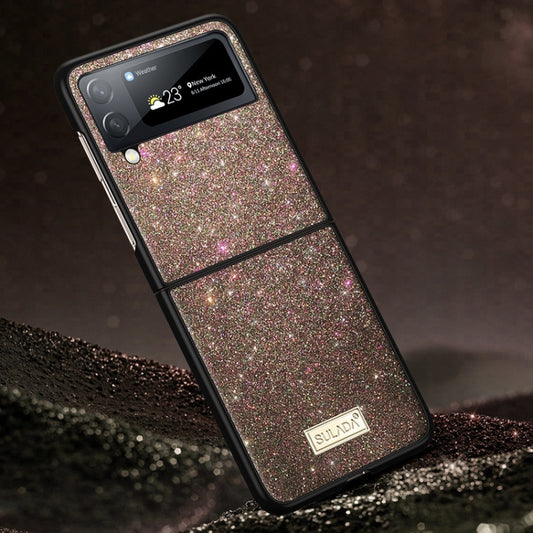 For Samsung Galaxy Z Flip4 SULADA Shockproof TPU + Handmade Leather Phone Case(Colorful) by SULADA