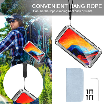 For iPhone 14 R-JUST Shockproof Waterproof Dust-proof Case with Holder (Silver) by R-JUST