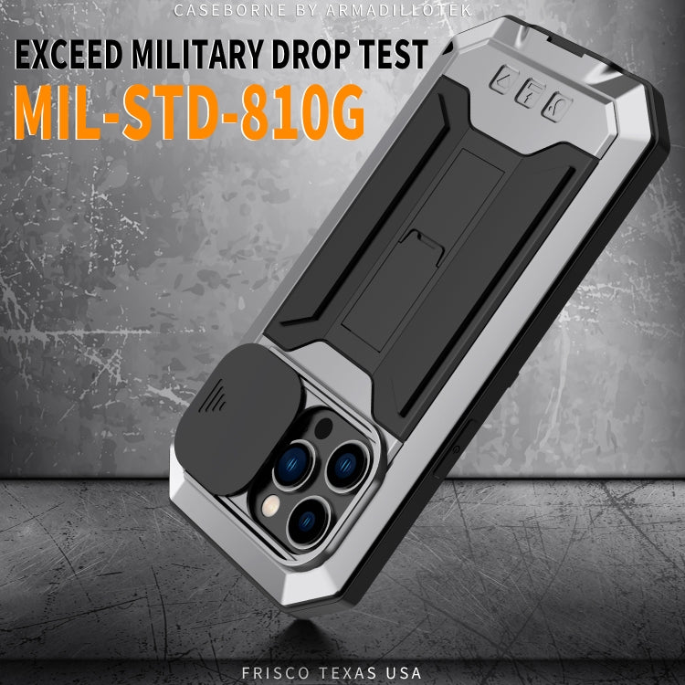 For iPhone 14 Pro Max R-JUST Shockproof Life Waterproof Dust-proof Case (Silver) by R-JUST