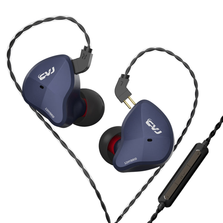 CVJ-CSN In-Ear Dual Magnetic Circuit Dynamic HIFI Wired Earphone, Style:With Mic(Blue) by CVJ