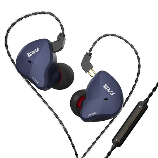CVJ-CSN In-Ear Dual Magnetic Circuit Dynamic HIFI Wired Earphone, Style:With Mic(Blue) by CVJ