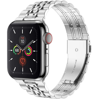 Seven-bead Ultra-thin Stainless Steel Watch Band For Apple Watch Ultra 49mm&Watch Ultra 2 49mm / Series 9&8&7 45mm / SE 3&SE 2&6&SE&5&4 44mm / 3&2&1 42mm(Sliver) by bashfashion