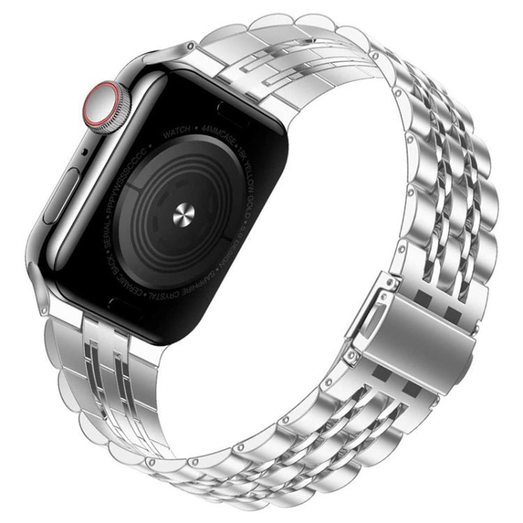 Seven-bead Ultra-thin Stainless Steel Watch Band For Apple Watch Ultra 49mm&Watch Ultra 2 49mm / Series 9&8&7 45mm / SE 3&SE 2&6&SE&5&4 44mm / 3&2&1 42mm(Sliver) by bashfashion