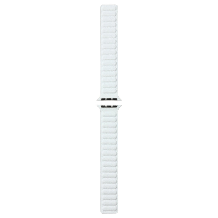 Magnetic Two-color Loop Slim Leather Watch Band For Apple Watch Ultra 49mm&Watch Ultra 2 49mm / Series 9&8&7 45mm / SE 3&SE 2&6&SE&5&4 44mm / 3&2&1 42mm(White) by bashfashion
