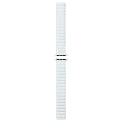 Magnetic Two-color Loop Slim Leather Watch Band For Apple Watch Ultra 49mm&Watch Ultra 2 49mm / Series 9&8&7 45mm / SE 3&SE 2&6&SE&5&4 44mm / 3&2&1 42mm(White) by bashfashion