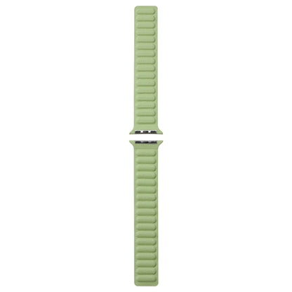 Magnetic Two-color Loop Slim Leather Watch Band For Apple Watch Ultra 49mm&Watch Ultra 2 49mm / Series 9&8&7 45mm / SE 3&SE 2&6&SE&5&4 44mm / 3&2&1 42mm(Grass Green) by bashfashion