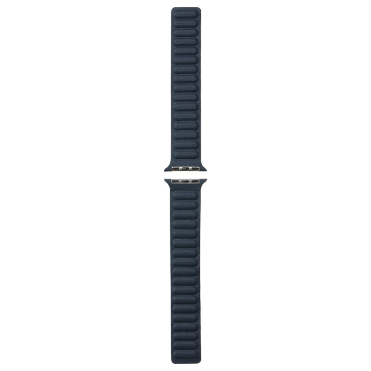Magnetic Two-color Loop Slim Leather Watch Band For Apple Watch Ultra 49mm&Watch Ultra 2 49mm / Series 9&8&7 45mm / SE 3&SE 2&6&SE&5&4 44mm / 3&2&1 42mm(Indigo Blue) by bashfashion