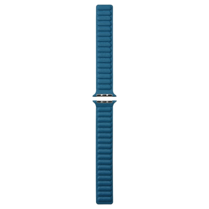 Magnetic Two-color Loop Slim Leather Watch Band For Apple Watch Ultra 49mm&Watch Ultra 2 49mm / Series 9&8&7 45mm / SE 3&SE 2&6&SE&5&4 44mm / 3&2&1 42mm(Cape Blue) by bashfashion