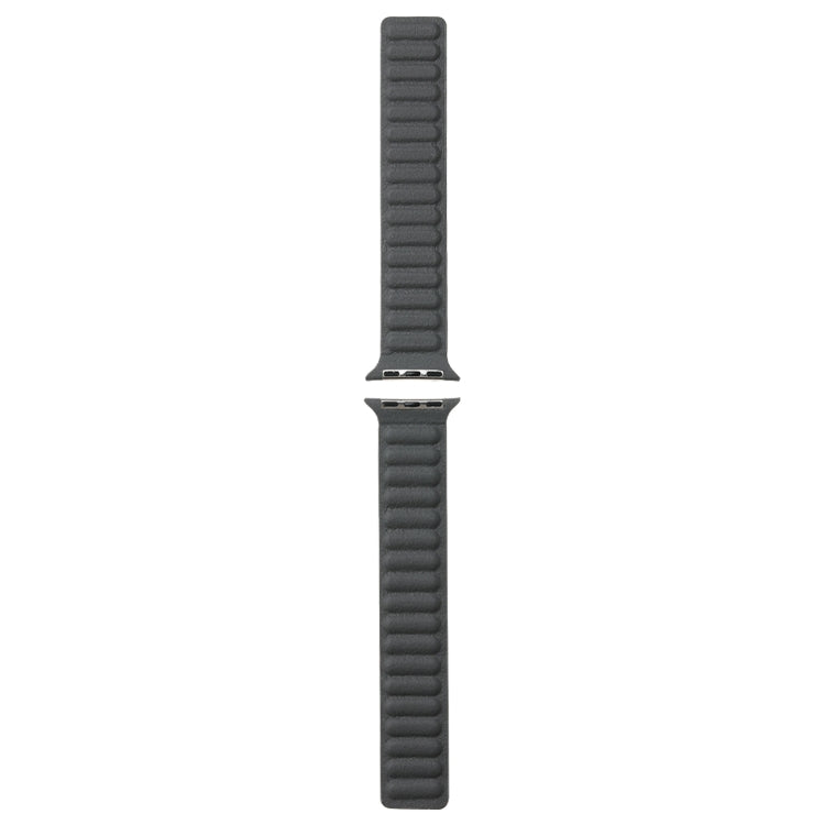 Magnetic Two-color Loop Slim Leather Watch Band For Apple Watch Ultra 49mm&Watch Ultra 2 49mm / Series 9&8&7 45mm / SE 3&SE 2&6&SE&5&4 44mm / 3&2&1 42mm(Grey) by bashfashion