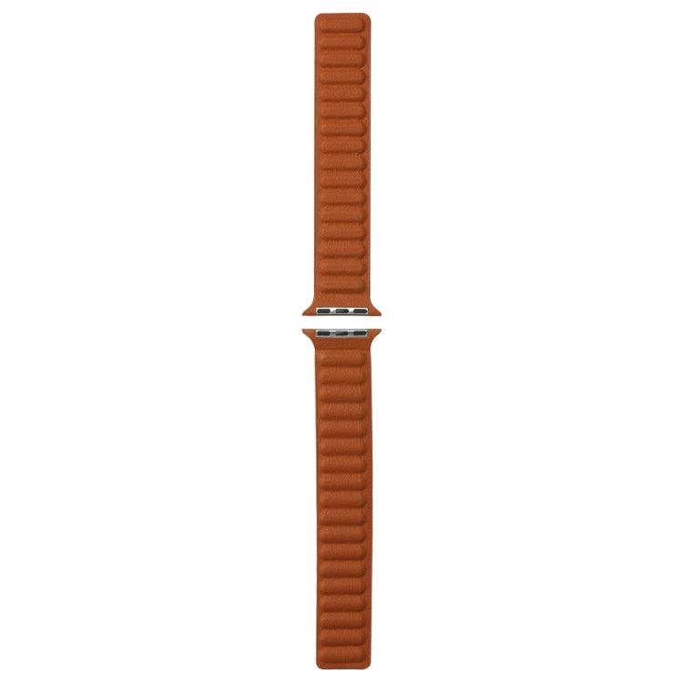 Magnetic Two-color Loop Slim Leather Watch Band For Apple Watch Ultra 49mm&Watch Ultra 2 49mm / Series 9&8&7 45mm / SE 3&SE 2&6&SE&5&4 44mm / 3&2&1 42mm(Golden Brown) by bashfashion