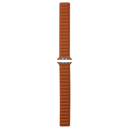 Magnetic Two-color Loop Slim Leather Watch Band For Apple Watch Ultra 49mm&Watch Ultra 2 49mm / Series 9&8&7 45mm / SE 3&SE 2&6&SE&5&4 44mm / 3&2&1 42mm(Golden Brown) by bashfashion