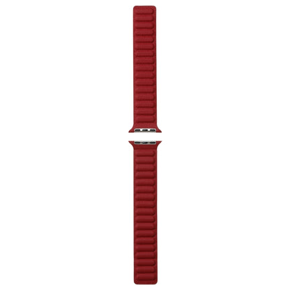 Magnetic Two-color Loop Slim Leather Watch Band For Apple Watch Ultra 49mm&Watch Ultra 2 49mm / Series 9&8&7 45mm / SE 3&SE 2&6&SE&5&4 44mm / 3&2&1 42mm(Wine Red) by bashfashion