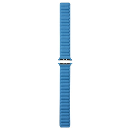 Magnetic Two-color Loop Slim Leather Watch Band For Apple Watch Ultra 49mm&Watch Ultra 2 49mm / Series 9&8&7 45mm / SE 3&SE 2&6&SE&5&4 44mm / 3&2&1 42mm(Chrysanthemum Blue) by bashfashion
