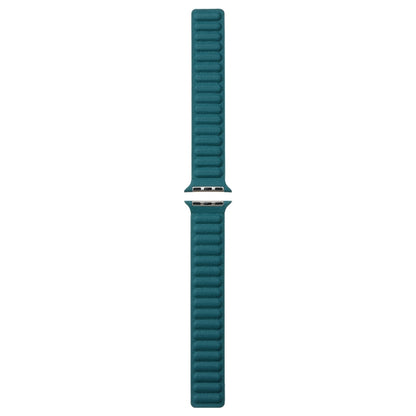 Magnetic Two-color Loop Slim Leather Watch Band For Apple Watch Ultra 49mm&Watch Ultra 2 49mm / Series 9&8&7 45mm / SE 3&SE 2&6&SE&5&4 44mm / 3&2&1 42mm(Malachite Green) by bashfashion