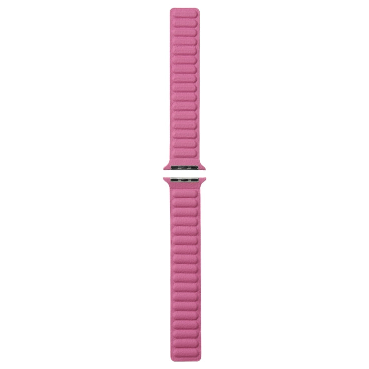 Magnetic Two-color Loop Slim Leather Watch Band For Apple Watch Ultra 49mm&Watch Ultra 2 49mm / Series 9&8&7 45mm / SE 3&SE 2&6&SE&5&4 44mm / 3&2&1 42mm(Rose Pink) by bashfashion