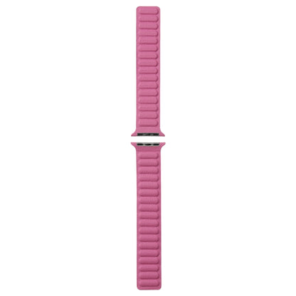 Magnetic Two-color Loop Slim Leather Watch Band For Apple Watch Ultra 49mm&Watch Ultra 2 49mm / Series 9&8&7 45mm / SE 3&SE 2&6&SE&5&4 44mm / 3&2&1 42mm(Rose Pink) by bashfashion