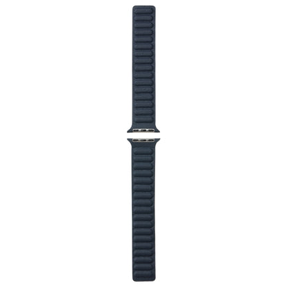 Magnetic Two-color Loop Slim Leather Watch Band For Apple Watch Series 9&8&7 41mm / SE 3&SE 2&6&SE&5&4 40mm / 3&2&1 38mm(Indigo Blue) by bashfashion