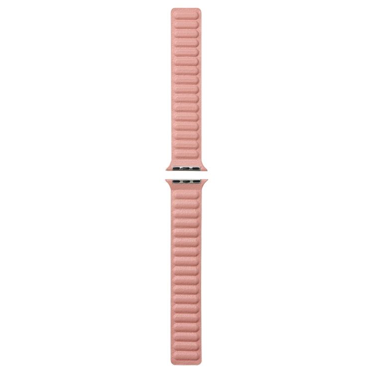 Magnetic Two-color Loop Slim Leather Watch Band For Apple Watch Series 9&8&7 41mm / SE 3&SE 2&6&SE&5&4 40mm / 3&2&1 38mm(Pink) by bashfashion