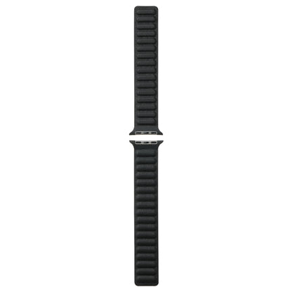 Magnetic Two-color Loop Slim Leather Watch Band For Apple Watch Series 9&8&7 41mm / SE 3&SE 2&6&SE&5&4 40mm / 3&2&1 38mm(Black) by bashfashion