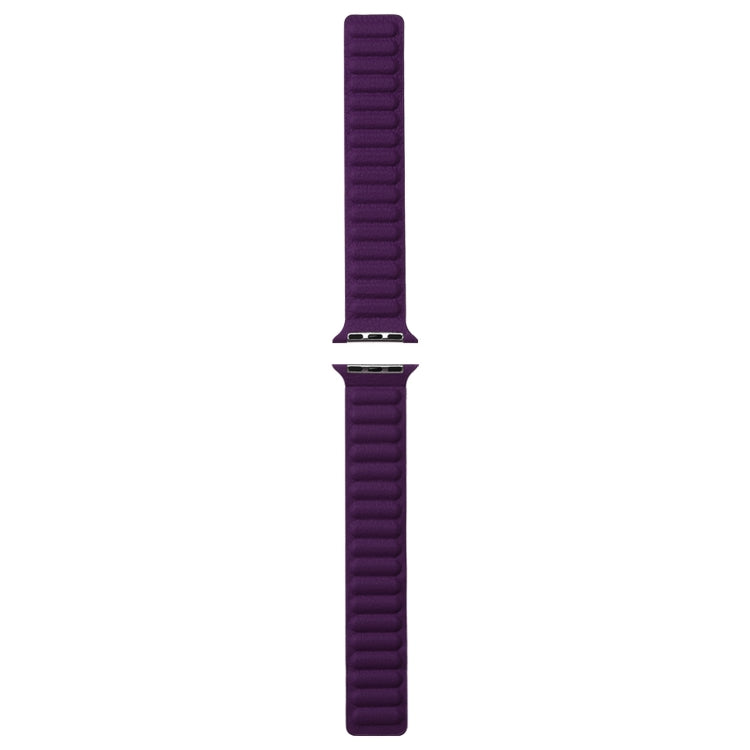 Magnetic Two-color Loop Slim Leather Watch Band For Apple Watch Series 9&8&7 41mm / SE 3&SE 2&6&SE&5&4 40mm / 3&2&1 38mm(Crimson Cherry) by bashfashion