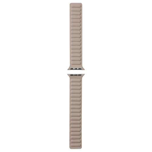 Magnetic Two-color Loop Slim Leather Watch Band For Apple Watch Series 9&8&7 41mm / SE 3&SE 2&6&SE&5&4 40mm / 3&2&1 38mm(Khaki) by bashfashion