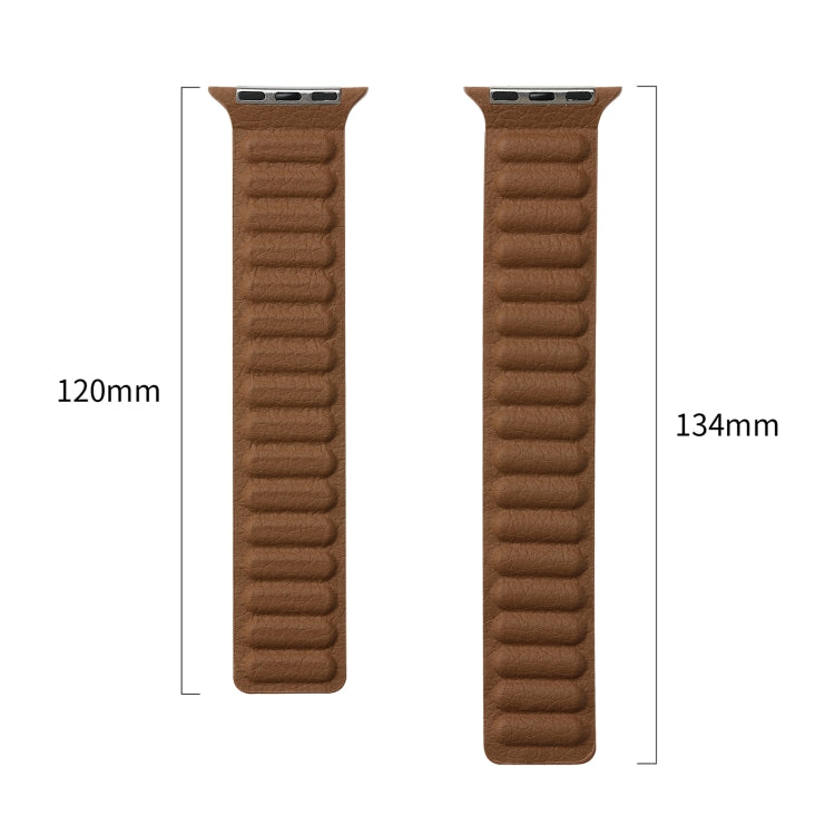 Magnetic Two-color Loop Slim Leather Watch Band For Apple Watch Series 9&8&7 41mm / SE 3&SE 2&6&SE&5&4 40mm / 3&2&1 38mm(Rose Pink) by bashfashion