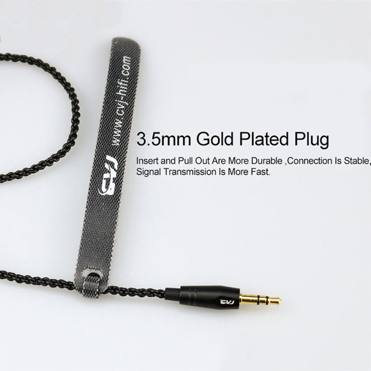CVJ-V1 1.25m Oxygen-free Copper Silver Plated Upgrade Cable For 0.75mm Earphones, Without Mic by CVJ