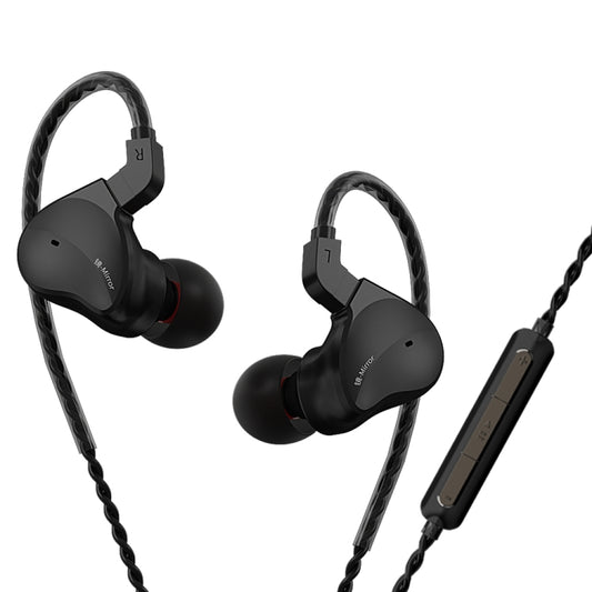 CVJ Mirror Hybrid Technology HiFi Music Wired Earphone With Mic(Black) by CVJ