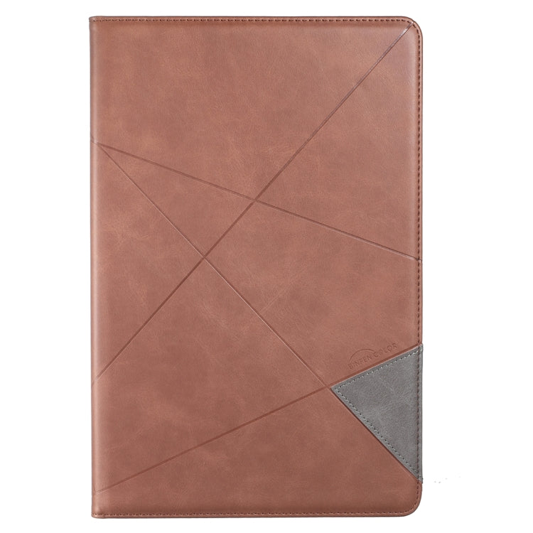 For Samsung Galaxy Tab S7 FE/Tab S7+/Tab S8+ Prismatic Leather Tablet Case(Brown) by bashfashion
