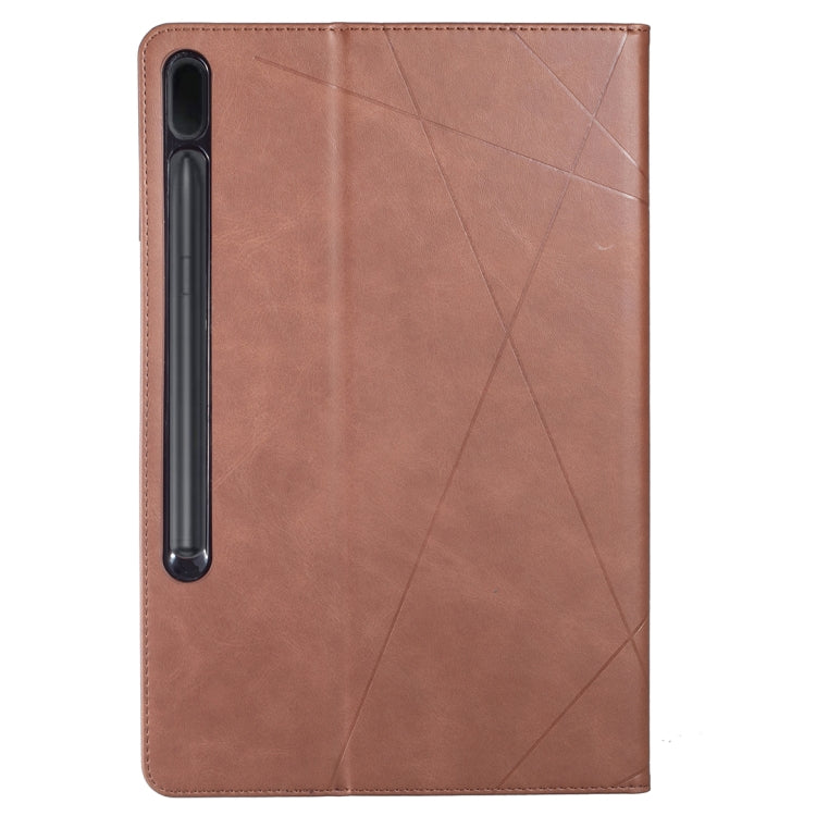 For Samsung Galaxy Tab S7 FE/Tab S7+/Tab S8+ Prismatic Leather Tablet Case(Brown) by bashfashion