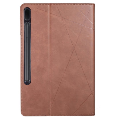 For Samsung Galaxy Tab S7 FE/Tab S7+/Tab S8+ Prismatic Leather Tablet Case(Brown) by bashfashion