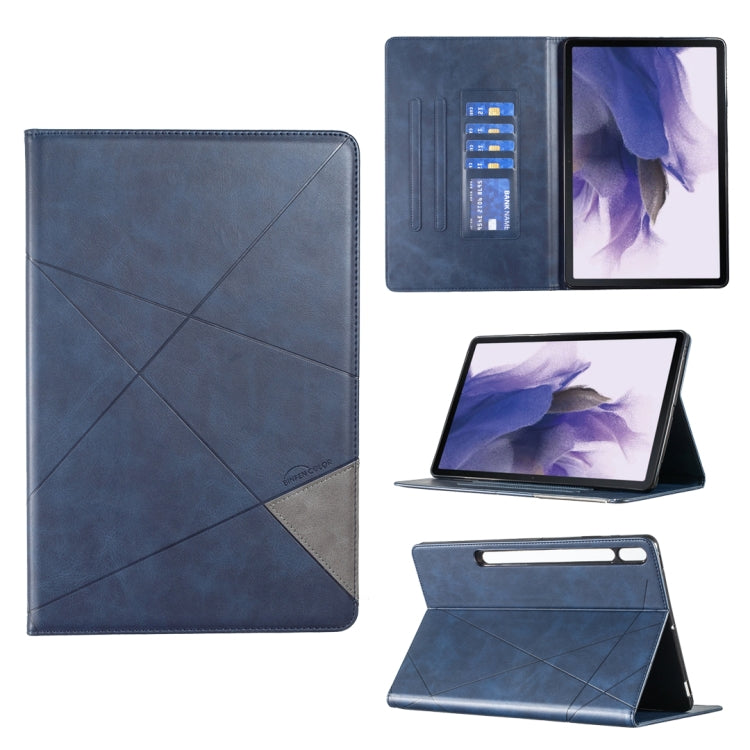 For Samsung Galaxy Tab S7 FE/Tab S7+/Tab S8+ Prismatic Leather Tablet Case(Blue) by bashfashion