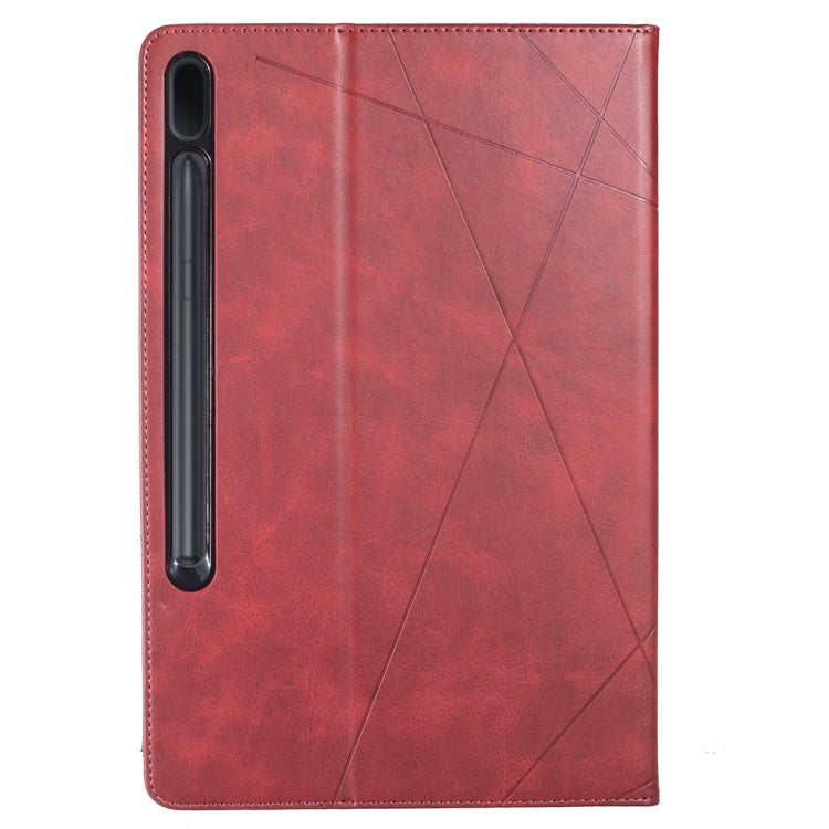 For Samsung Galaxy Tab S7 FE/Tab S7+/Tab S8+ Prismatic Leather Tablet Case(Red) by bashfashion