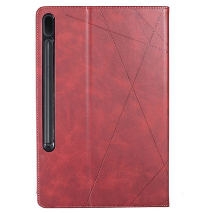 For Samsung Galaxy Tab S7 FE/Tab S7+/Tab S8+ Prismatic Leather Tablet Case(Red) by bashfashion